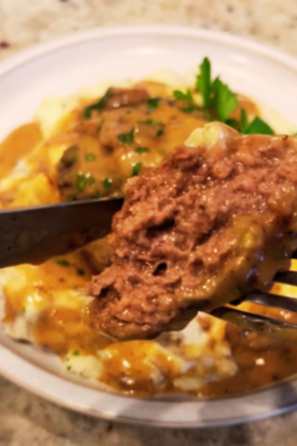 Homemade Salisbury Steak with Mushroom Gravy